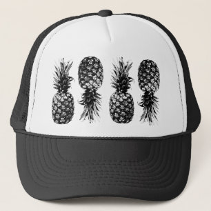 Casquette Élégant ananas tropical noir et blanc