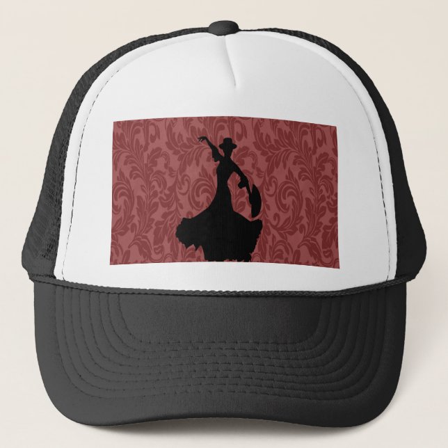 Casquette Élégant chic fille damassé danseuse flamenco (Devant)