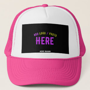 CASQUETTE ÉLÉGANT MODERNE PERSONNALISÉ BLANC CHAUD ROSE NOIR
