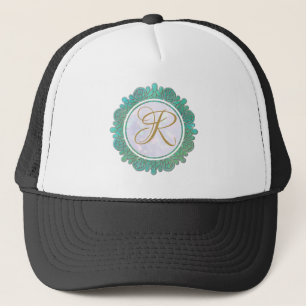 Casquette Élégant Monogramme Lettres initiales avec Mandala