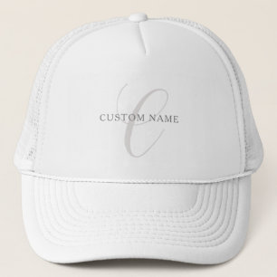 Casquette Élégant Monogramme moderne Gris et blanc (modifi