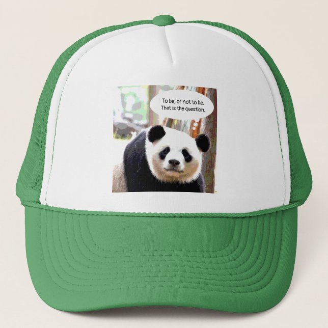 Casquette Elégant Panda Ours Shakespeare Citation (Devant)