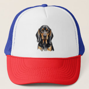 Casquette Elégante aquarelle Black & Tan Coonhound Chien