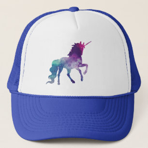 Casquette Elégante aquarelle Bleu violet Unicorne moderne