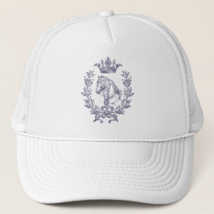Casquette Elégante Couronne Vintage de Cheval Bleu Laurel