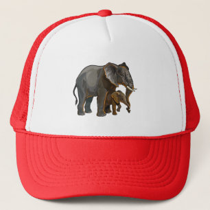 Casquette Eléphant africain avec bébé