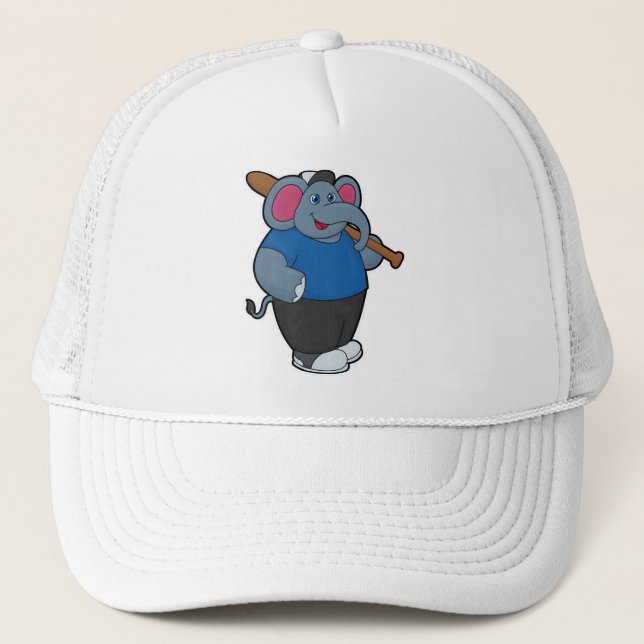 Casquette Elephant au baseball avec batte de baseball (Devant)