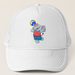 Casquette Elephant comme joueur de volleyball avec volleybal