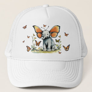 Casquette Eléphant de bébé avec oreilles de papillon