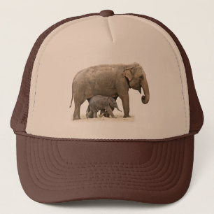 Casquette Éléphant de mère et de bébé