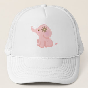 Casquette Eléphant rose bébé