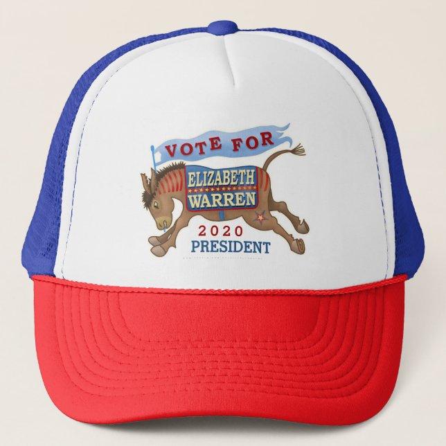 Casquette Elizabeth Warren Présidente 2020 Démocrate Donkey (Devant)