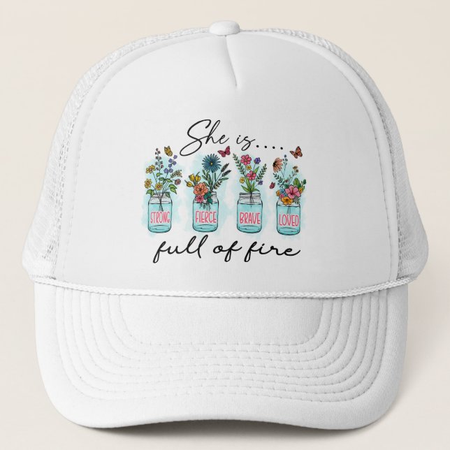 Casquette Elle est pleine de feu - Autonomisation florale dy (Devant)