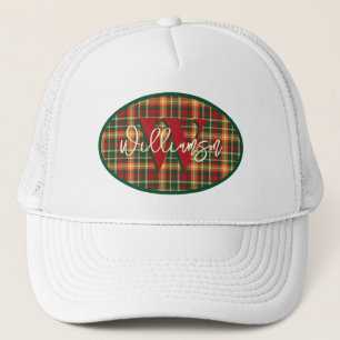Casquette Emblème de monogramme Tartan Orange Green Plaid