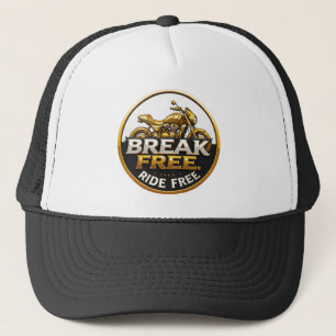 Casquette Emblème de moto doré avec texte gras