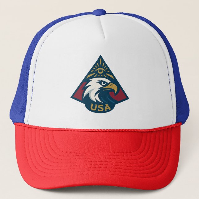 Casquette Emblème pyramidal de l'aigle américain — Oeil de l (Devant)