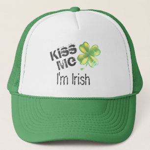 Casquette Embrasse-moi Je suis Irlandais, shamrock,