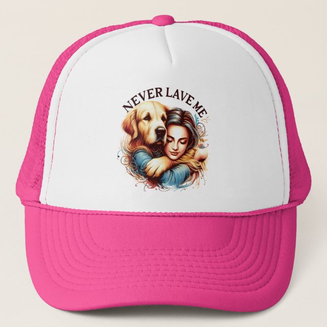 Casquette Embrasser entre la femme et le chien (Devant)