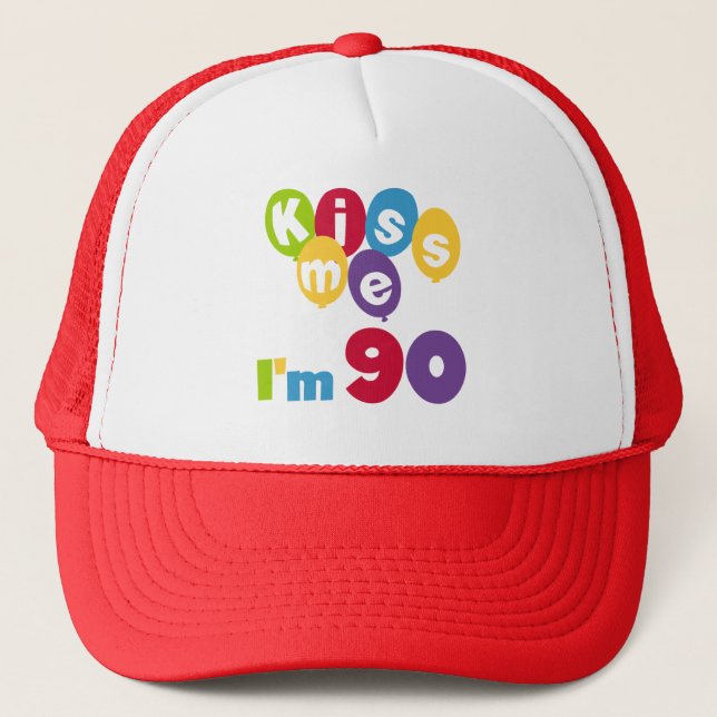 Casquette Embrassez-moi que je suis 90 T-shirts et cadeaux (Devant)