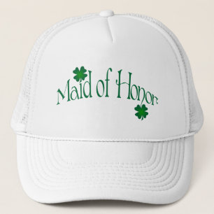 Casquette Emerald Green et le Shamrock blanc Maid of Honor C