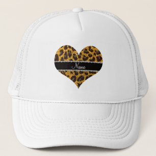 Casquette Empreinte de léopard de parties scintillant jaune 