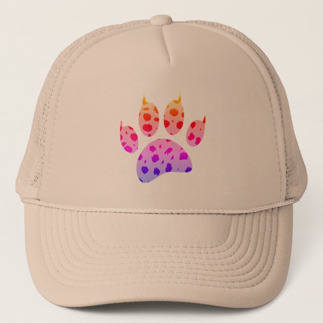 Casquette Empreinte de patte coloré de Cheetah (Devant)