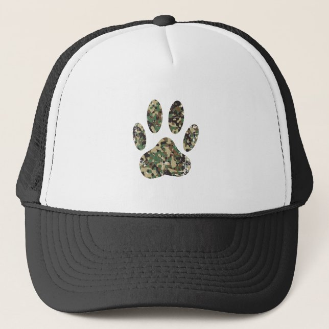 Casquette Empreinte de patte de chien Camo en détresse (Devant)