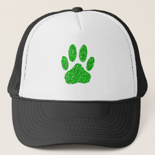 Casquette Empreinte de patte de chien de feuillage vert