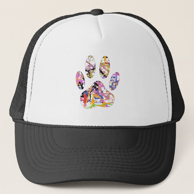 Casquette Empreinte de patte de chien de peinture (Devant)