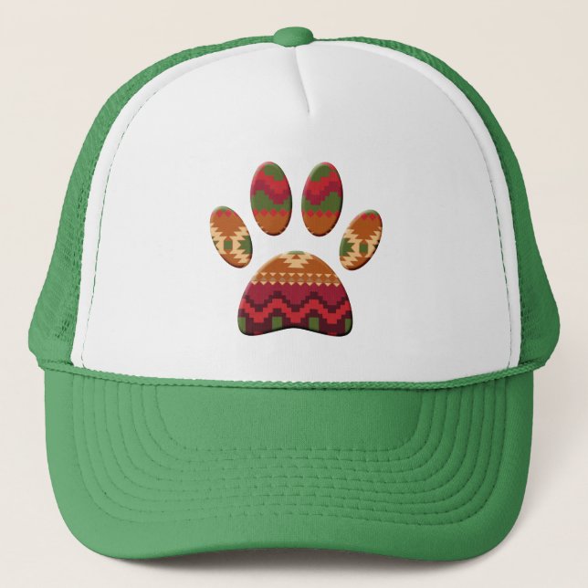 Casquette Empreinte de patte de chien Motif Aztec (Devant)