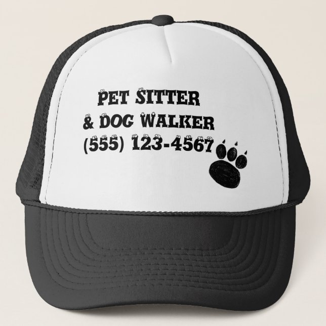 Casquette Empreinte de patte de marchette pour animaux domes (Devant)
