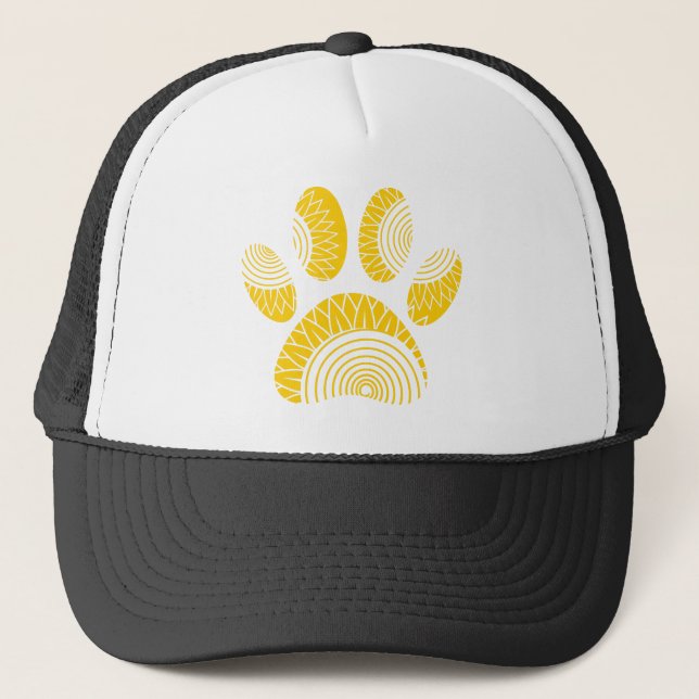 Casquette Empreinte de patte de tourterelle jaune (Devant)