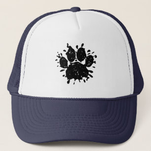 Casquette Empreinte de patte Distressed Black Paint Splatter