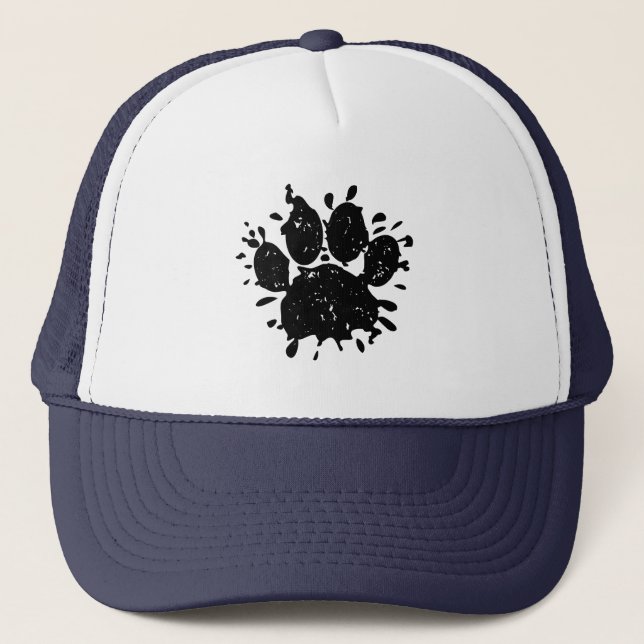 Casquette Empreinte de patte Distressed Black Paint Splatter (Devant)