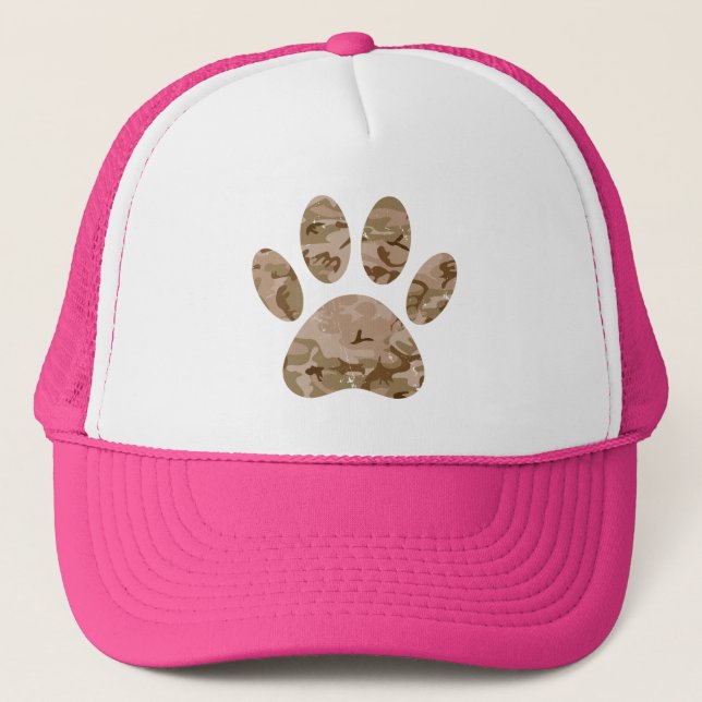 Casquette Empreinte de patte en détresse de Camo Dog du dése (Devant)