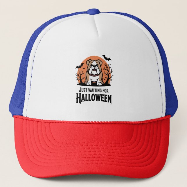 Casquette En attente du chien d'Halloween (Devant)
