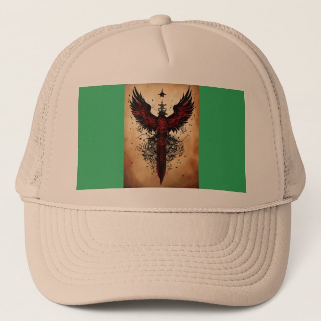 Casquette Encre guerrière ukrainienne : Poche de tatouage mi (Devant)
