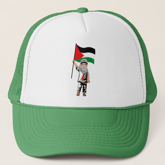 Casquette Enfant avec le drapeau de Keffiyeh Palestine (Devant)