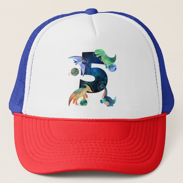 Casquette Enfants Astronaut Espace Dinosaures 5e anniversair (Devant)