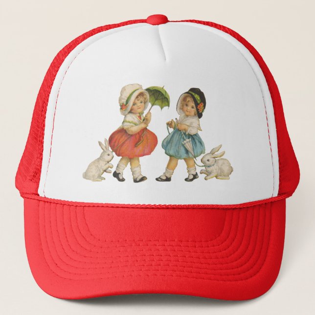 Casquette Enfants vintages et lapins (Devant)