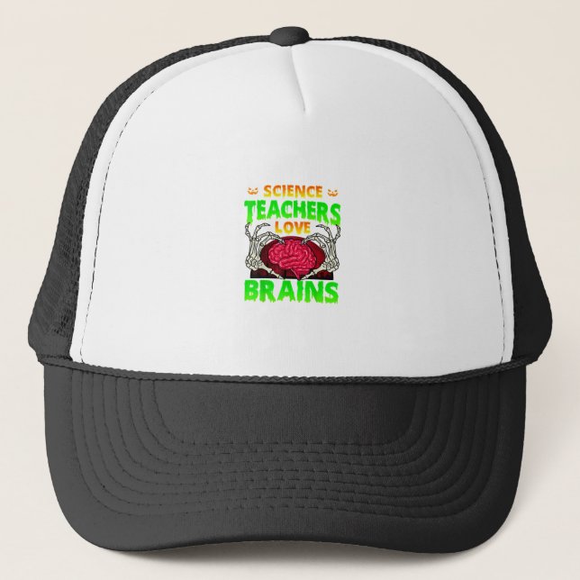 Casquette Enseignants Cerveaux Squelette Coeur main Hallowee (Devant)