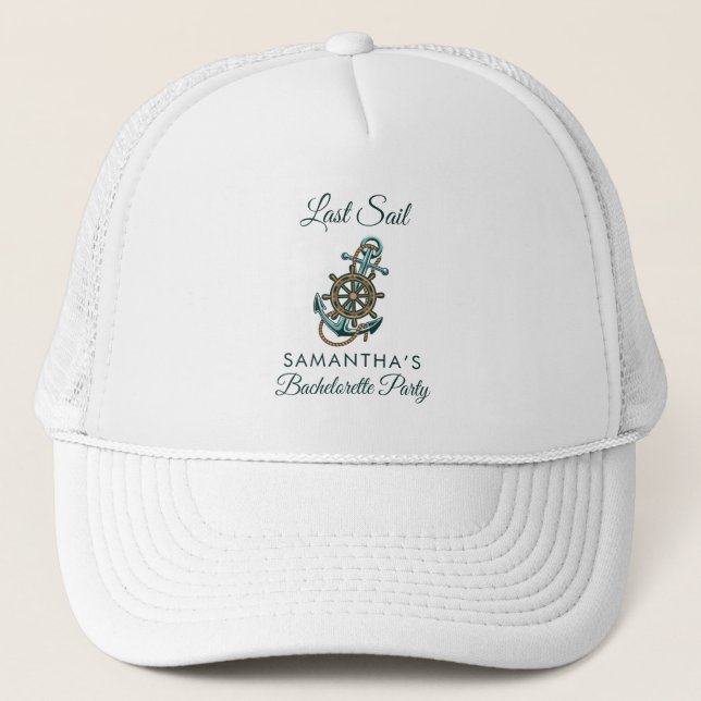 Casquette Enterrement de vie de jeune fille thème marin dern (Devant)