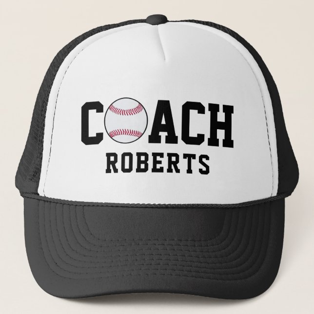 Casquette ⚾️ entraîneur de baseball [nom personnalisé] (Devant)