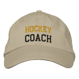 Casquette entraîneur de hockey en or et en noir
