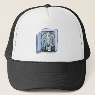 Casquette Ephelphène de dessin animé assis dans un réfrigéra