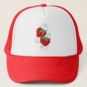 Casquette Épinglette croisée de fraises