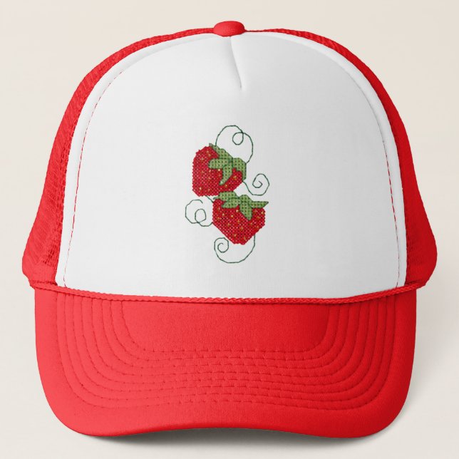 Casquette Épinglette croisée de fraises (Devant)