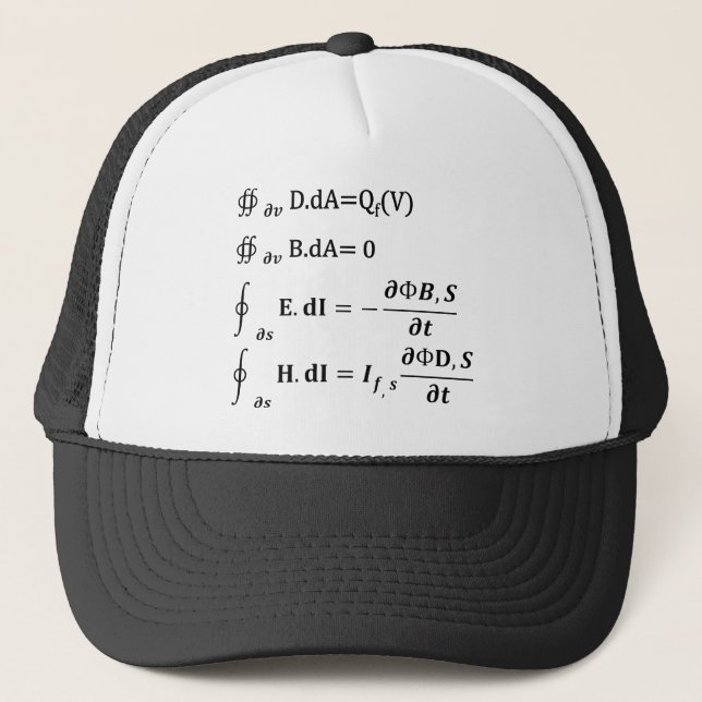 Casquette équation intégrale de maxwell (Devant)