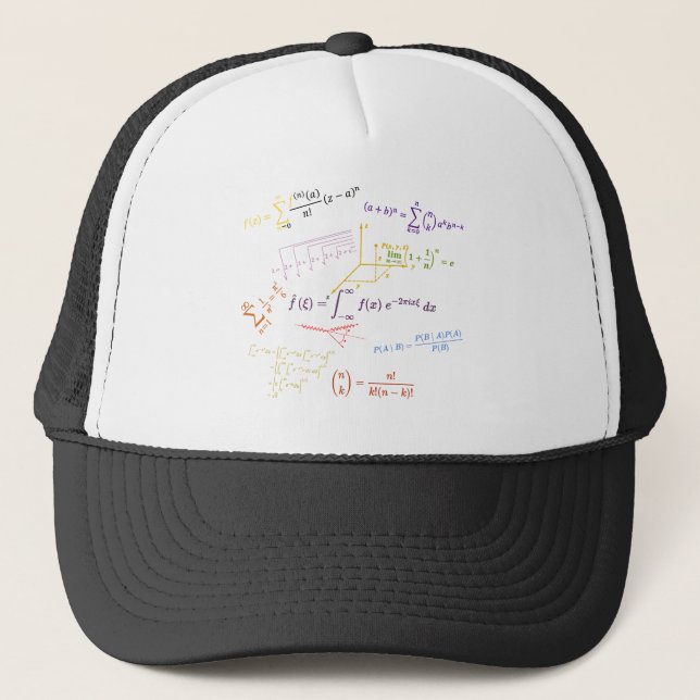 Casquette équations mathématiques et formules (Devant)