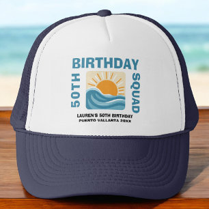 Casquette Équipe d'anniversaire Coucher de soleil 21e 30e 40